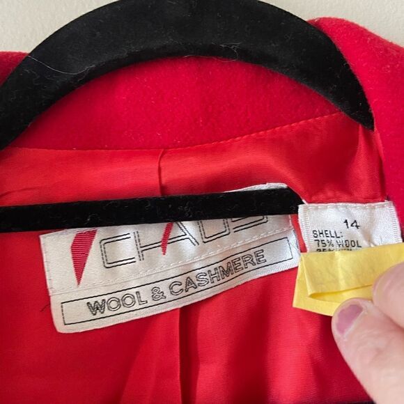 CHAUS Classic Vintage Wool Red Blazer Size 14 - Picture 12 of 13